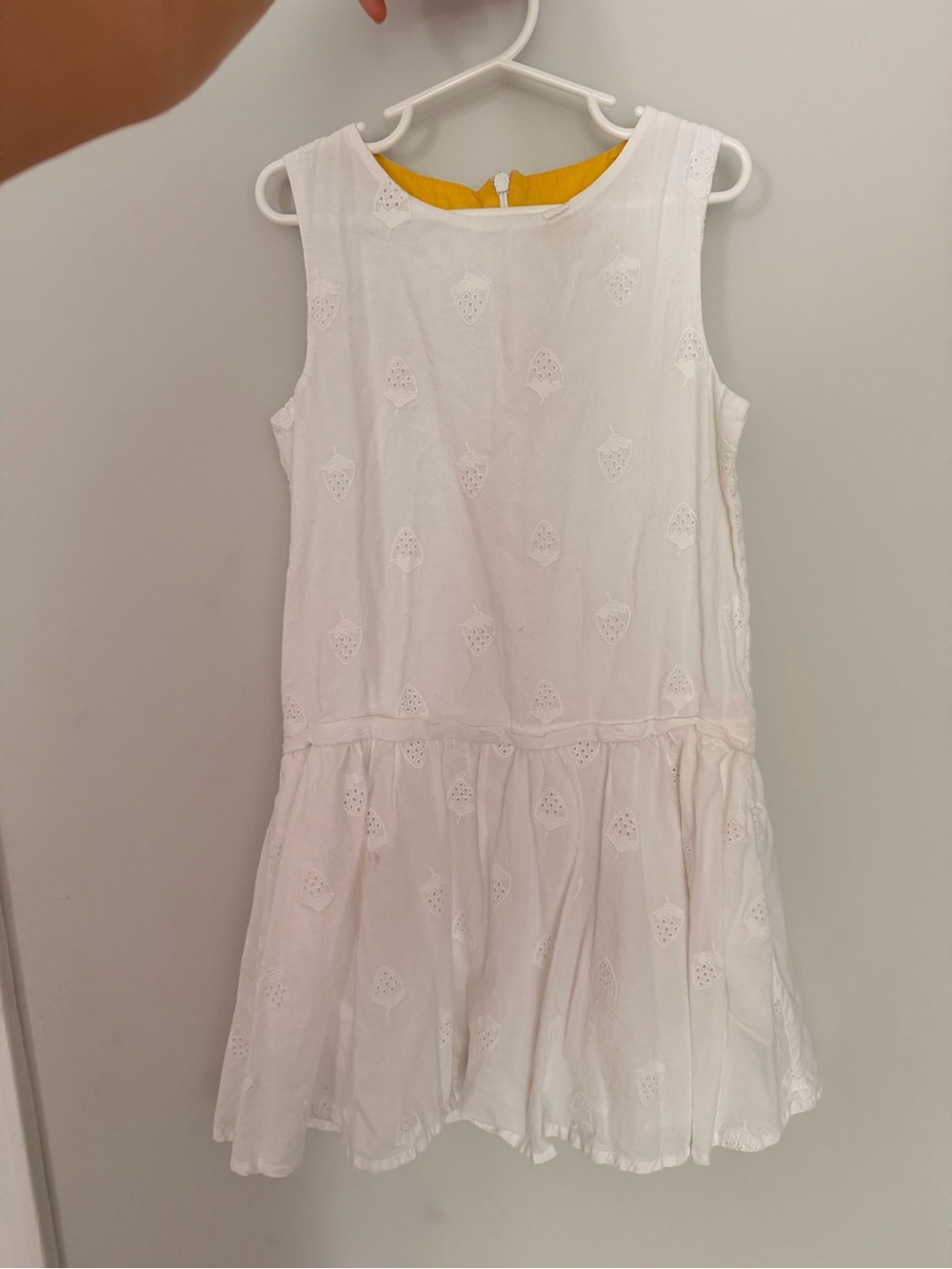 Boden White Eyelet Sleeveless Dress